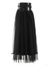 Load image into Gallery viewer, Aubrielle Waistband High Waist Mesh Mid Length Skirt