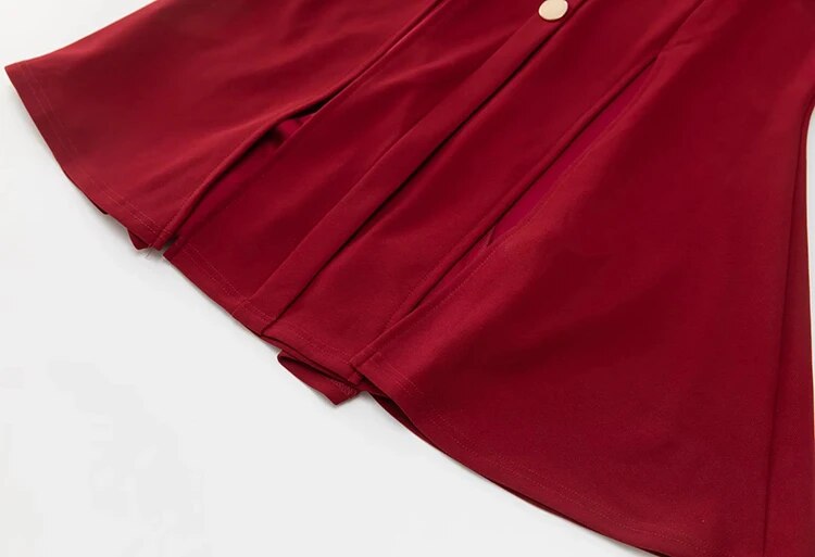 Waverly Rivet Mermaid Kleid Damen Stehkragen Laterne Ärmel Taschen Einfarbig Vintage Partykleid