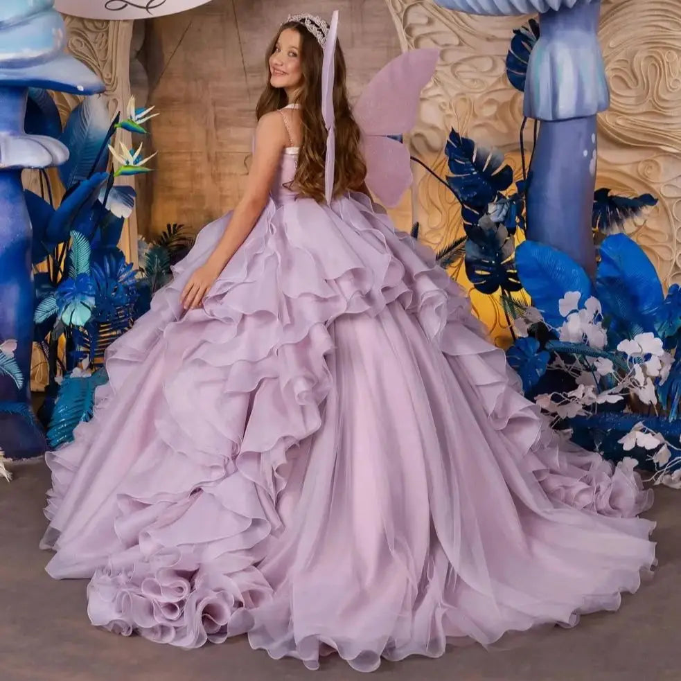 Caprice Purple Ball Gown Flower Girl Dress