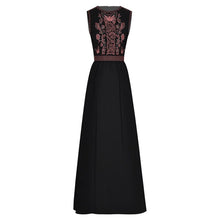 Load image into Gallery viewer, Juliette Sleeveless Butterfly Embroidery Vintage Slim A-LINE Long Dress