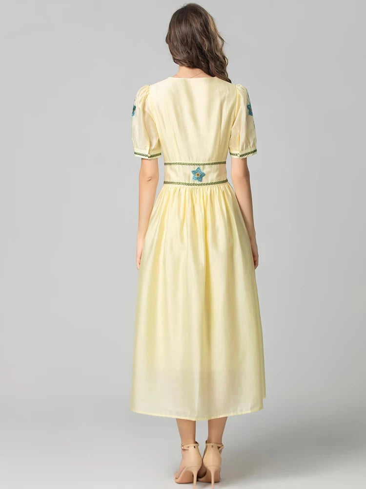 Quittery Embroidery Dress