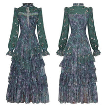Load image into Gallery viewer, Bay Autumn Cake  Mesh Embroidery Ruffle Vintage Dress