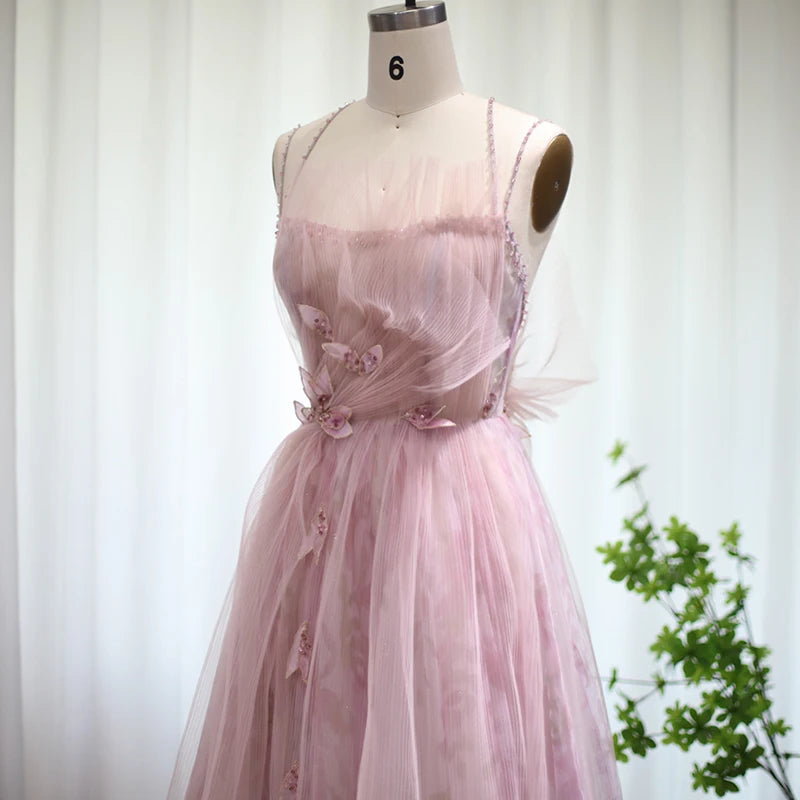 Beth Lilac Floral Tulle Evening Dress