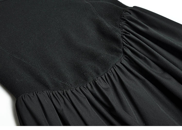فستان طويل على شكل حرف A من Keely بياقة دائرية وأكمام طويلة وحياكة مرنة عالية
