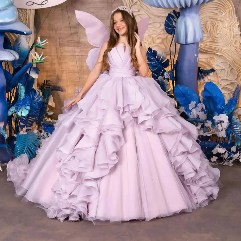 Caprice Purple Ball Gown Flower Girl Dress