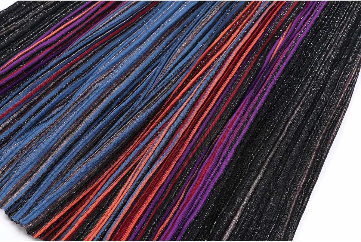 Daphne Rainbow Striped Knitting Dress