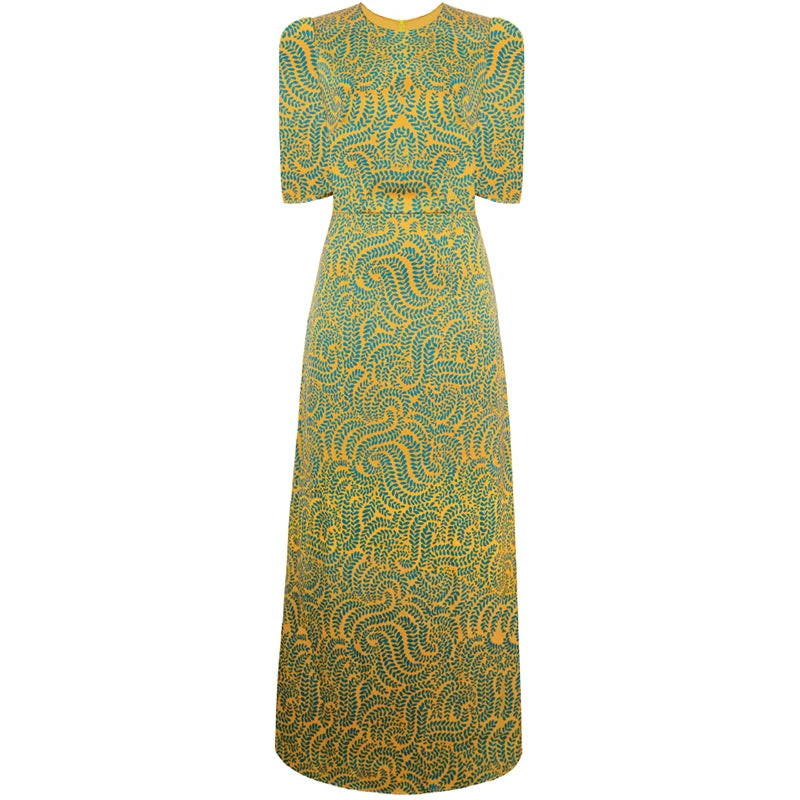 Aubriella O Neck Half Sleeve Holiday Party High Waist Slim Long Dress multi / L Aubriella O Neck Half Sleeve Holiday Party High Waist Slim Long Dress multi / L