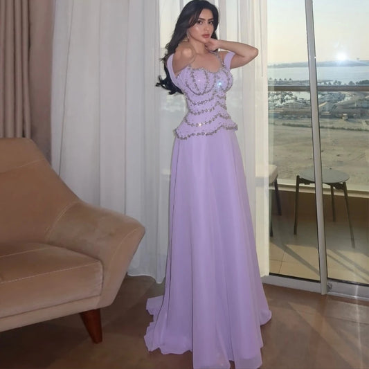 Pia Celebrity Style Dresses Chiffon A-line Evening Dress