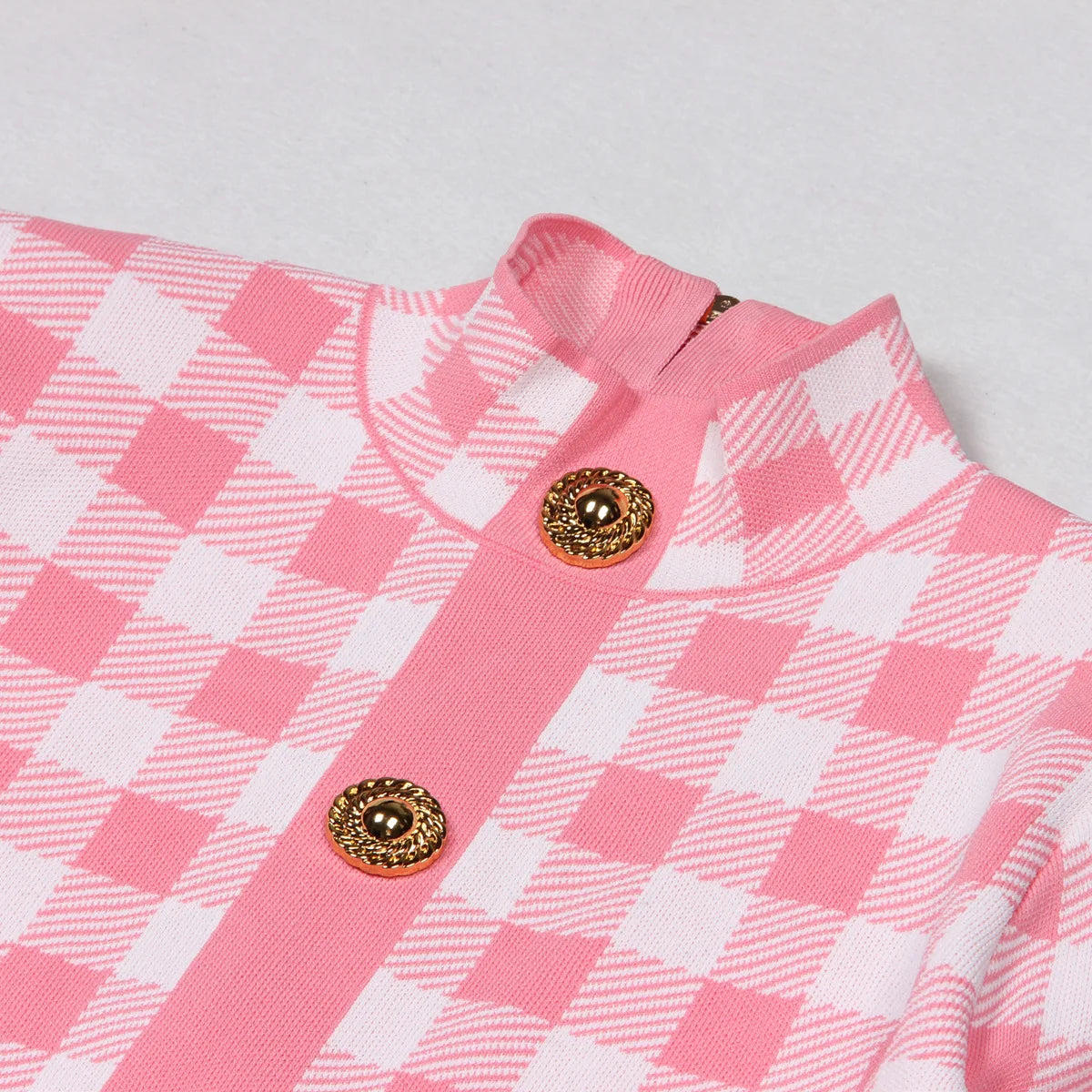 Jessy Plaid Knitting Sweater Dress