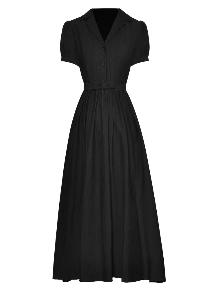 Thisbe Bow-frenulum A-LINE Long Dress