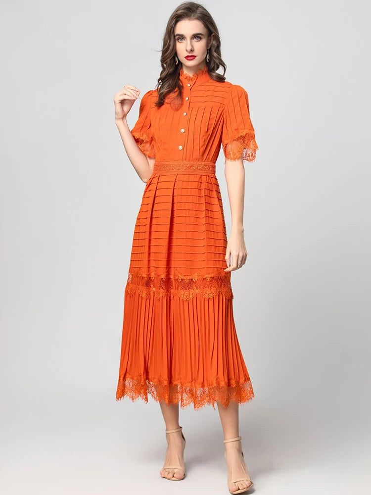 Zyla Vintage Pleated Dress