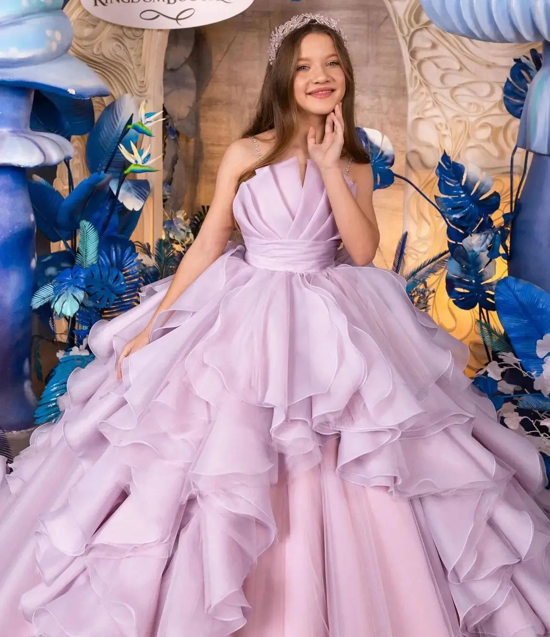 Caprice Purple Ball Gown Flower Girl Dress