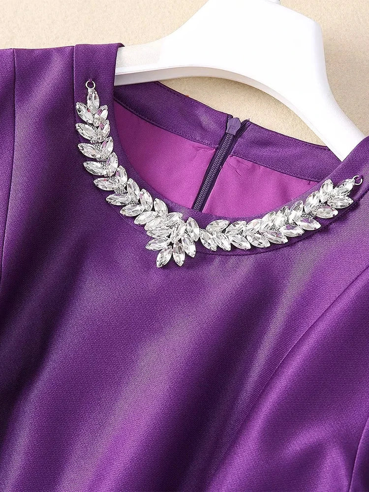 Zelda Diamond Encrusted Neckline Dress