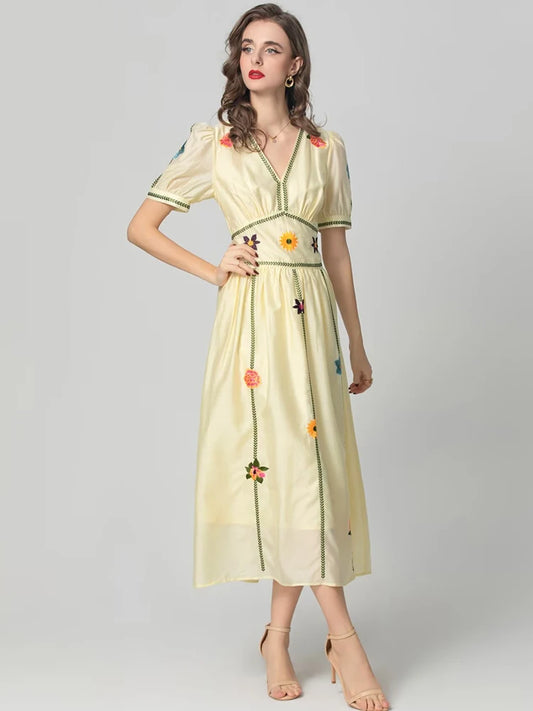 Quittery Embroidery Dress