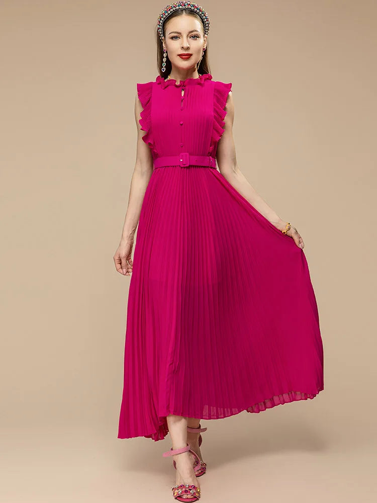 Calandra Asymmetrical Pleated Dress