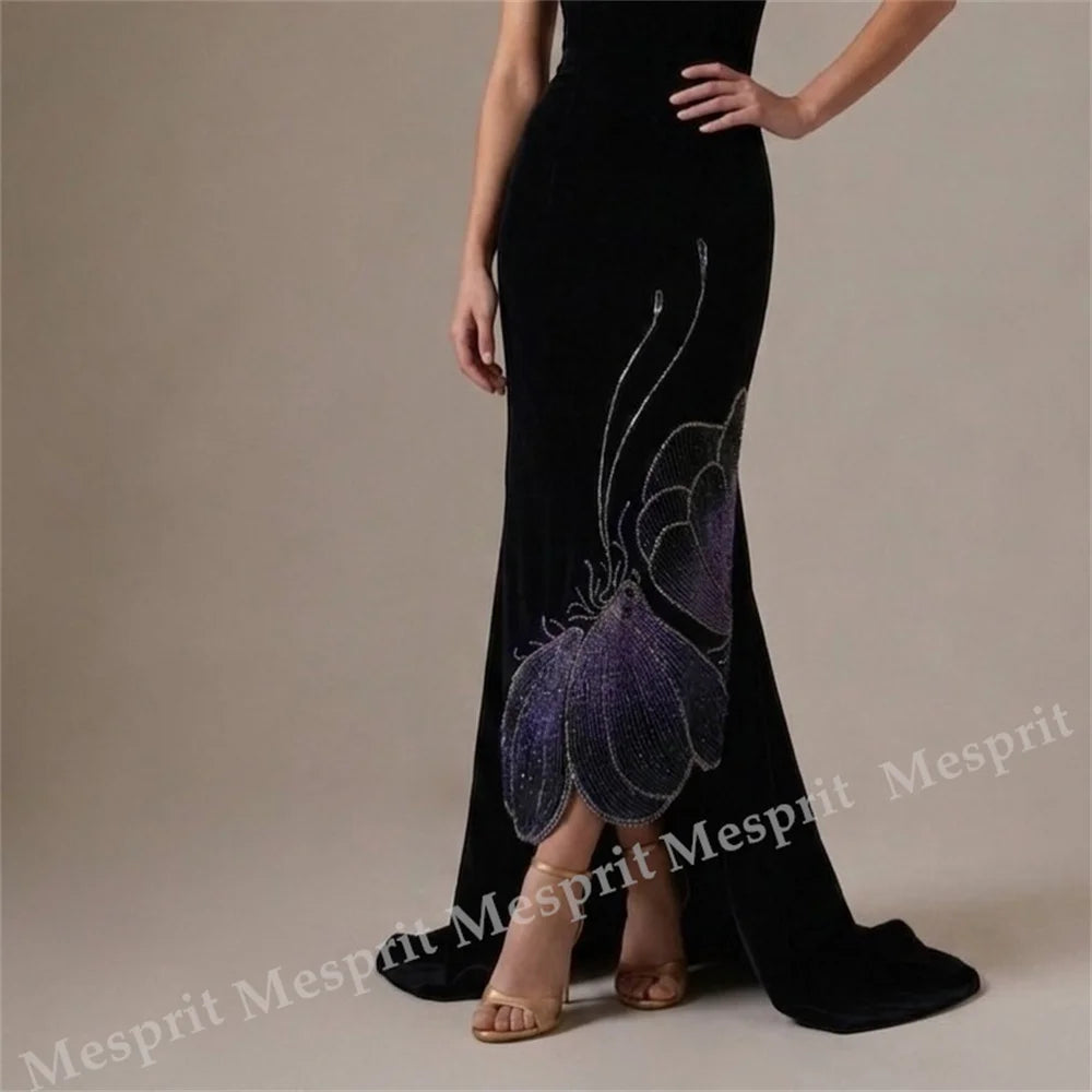 Melissa Luxury Glitter Evening Gowns for Banquet High Quality Strapless Straight Midi Dresses Formal  Party Gown Exquisite