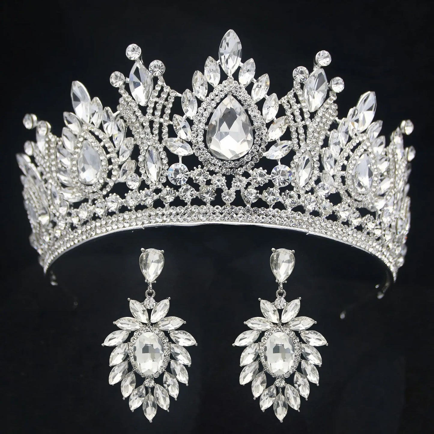 Water Drop Puprle Crystal Tiara Crown