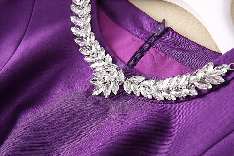 Zelda Diamond Encrusted Neckline Dress