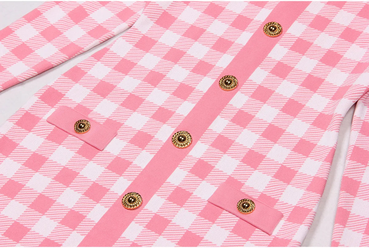 Jessy Plaid Knitting Sweater Dress