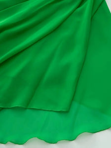 Leanna Stand Collar Batwing Sleeve Ruffle Green Dress