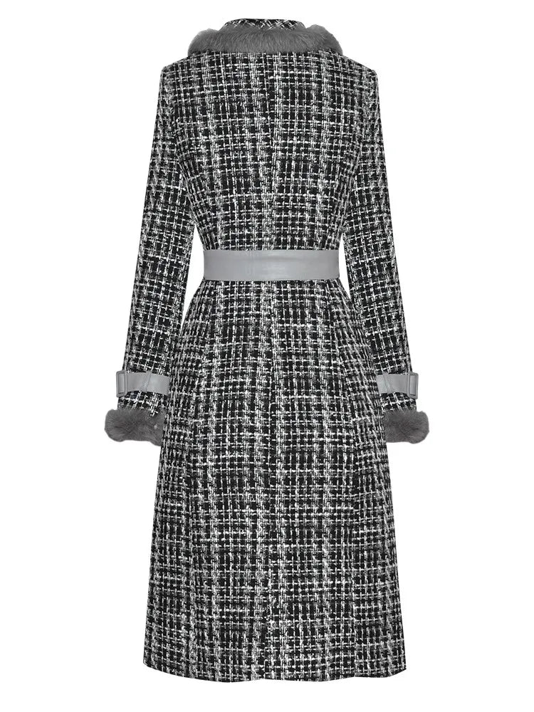 Aspen Plaid Tweed Coat