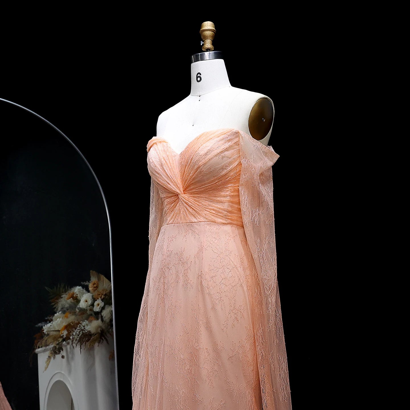 Anne Lace Purple Mermaid Evening Dress with Cap Sleeves Gown