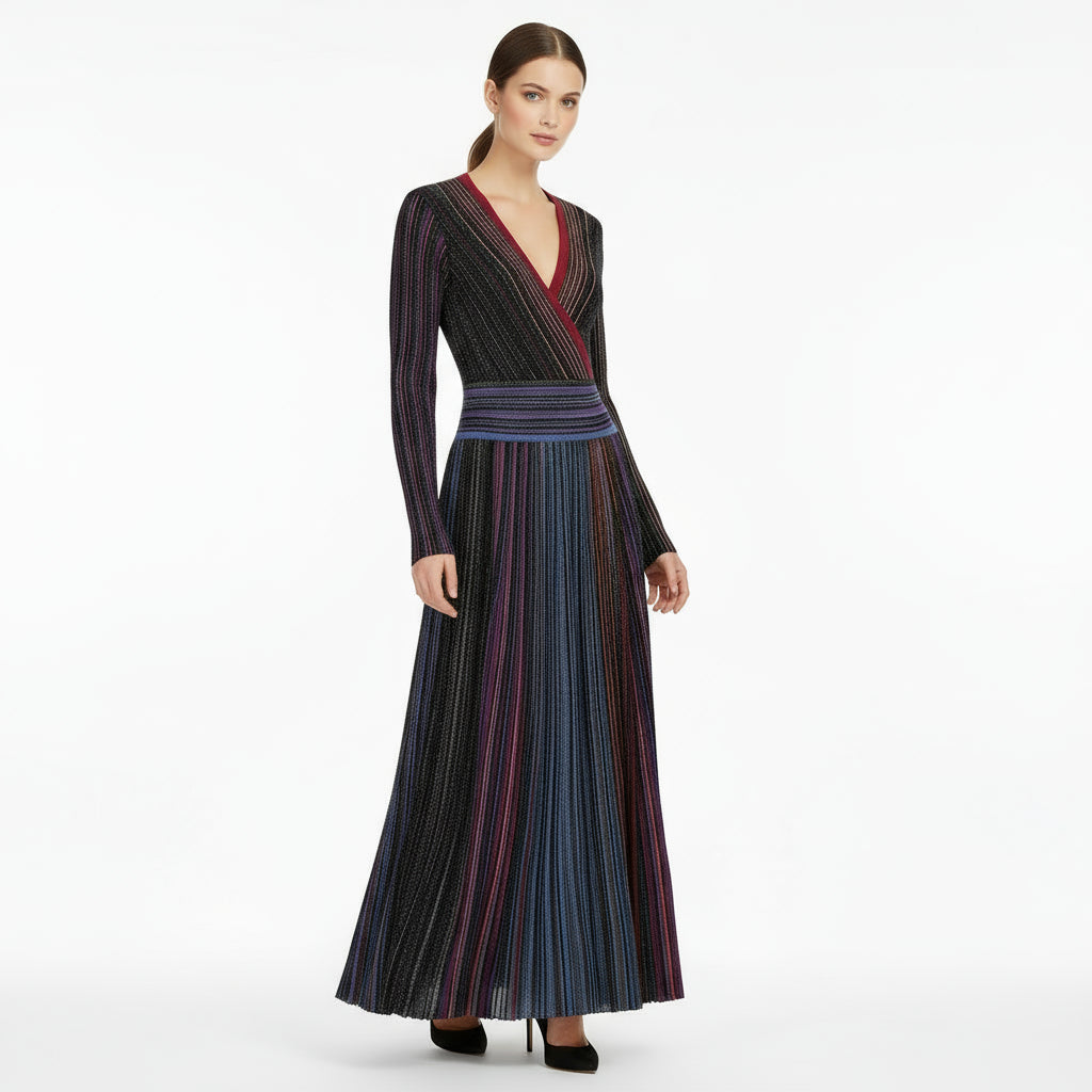 Daphne Rainbow Striped Knitting Dress