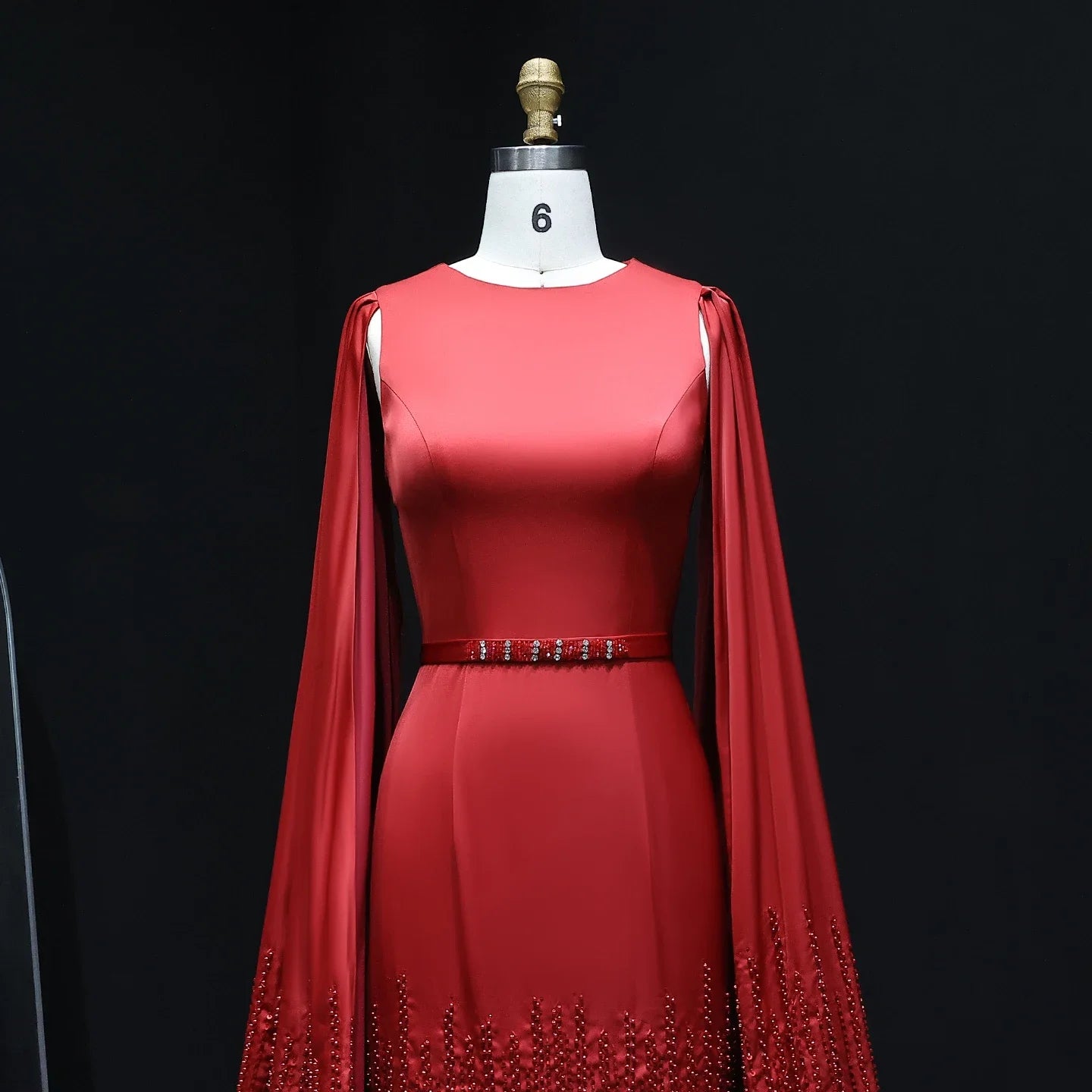 Adelaide White Evening Dresses with Cape Sleeves Tiered Ruffles Women Wedding Party Gown