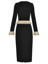 Load image into Gallery viewer, Lillie V-Neck Contrasting Colors Ruffle Coat + Pencil Skirt Office Lady 2 Piece Set