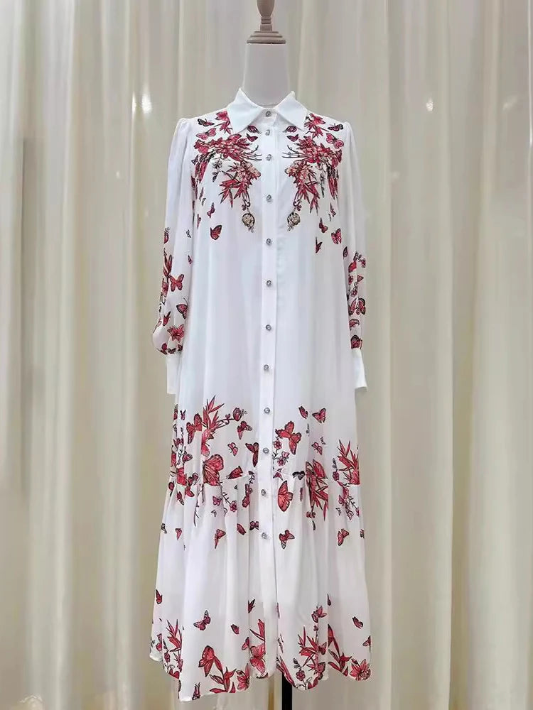 Lucianna Single Breasted Long Sleeve Elegant Dress