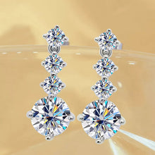 Load image into Gallery viewer, Silver Moissanite Drop Earrings 2.6 Carat D Color