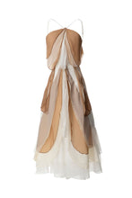 Load image into Gallery viewer, Elegant Chiffon Sling  Backless Ruffles Irregular Patchwork Long Dress