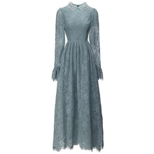 Load image into Gallery viewer, Laurel  Beading Peter pan Collar Flare Sleeve Vintage Long Dress