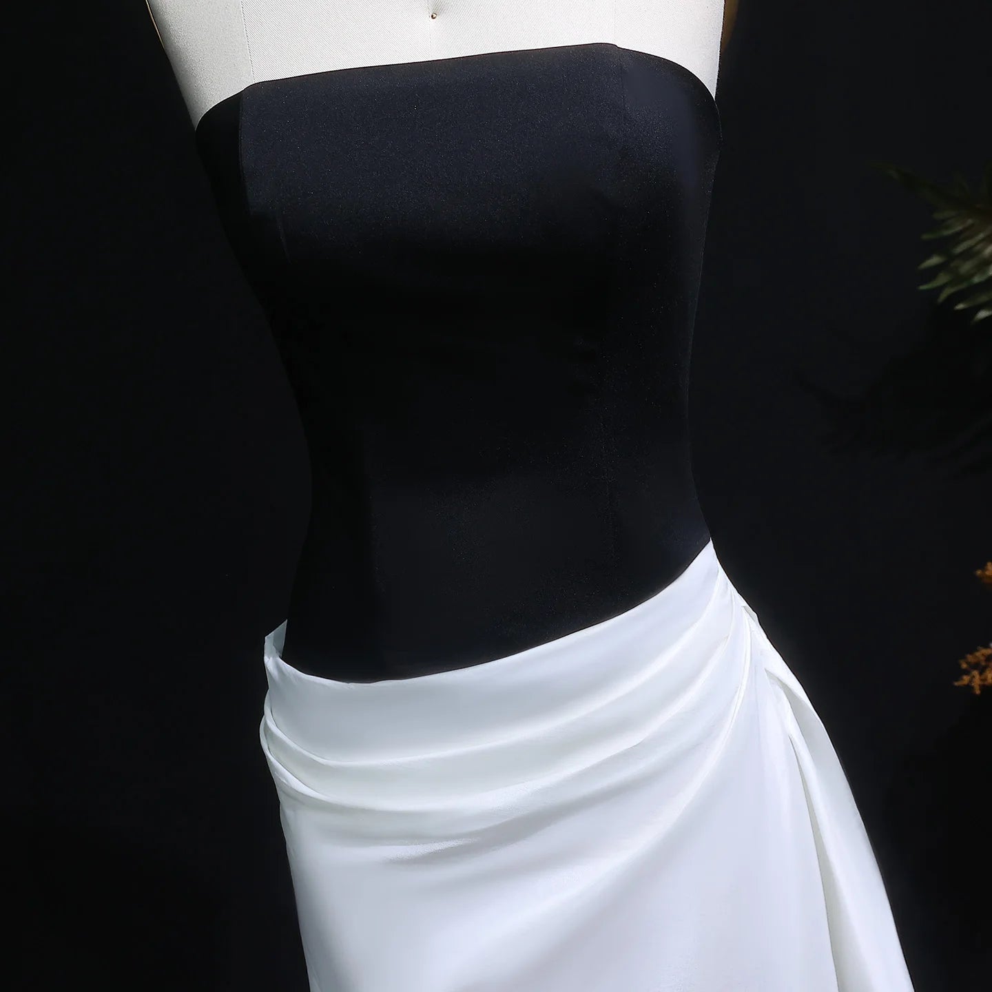 Mabel Elegant Black and White Evening Dress