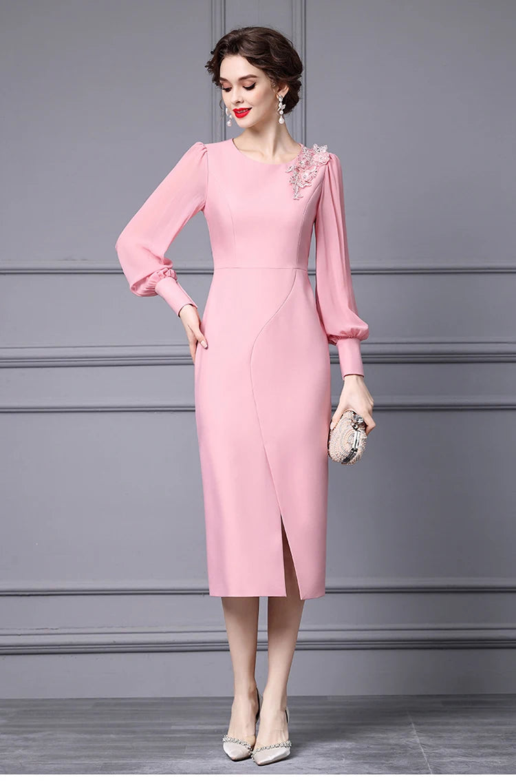 Marie Pink Elegant Party Dress
