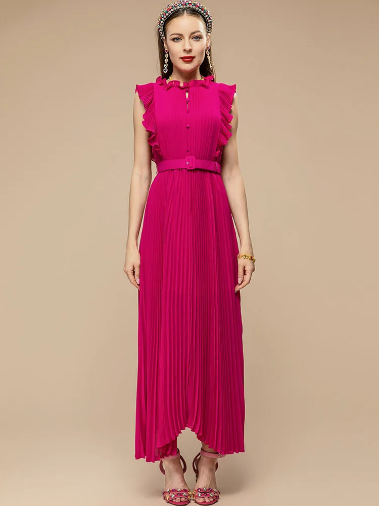 Calandra Asymmetrical Pleated Dress