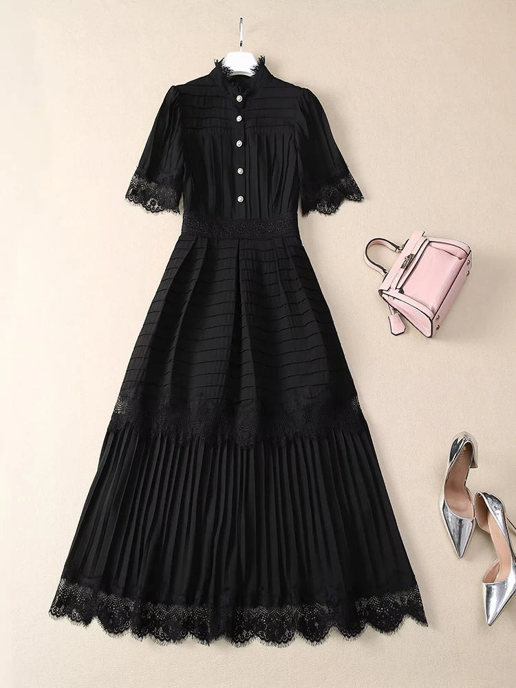 Zyla Vintage Pleated Dress