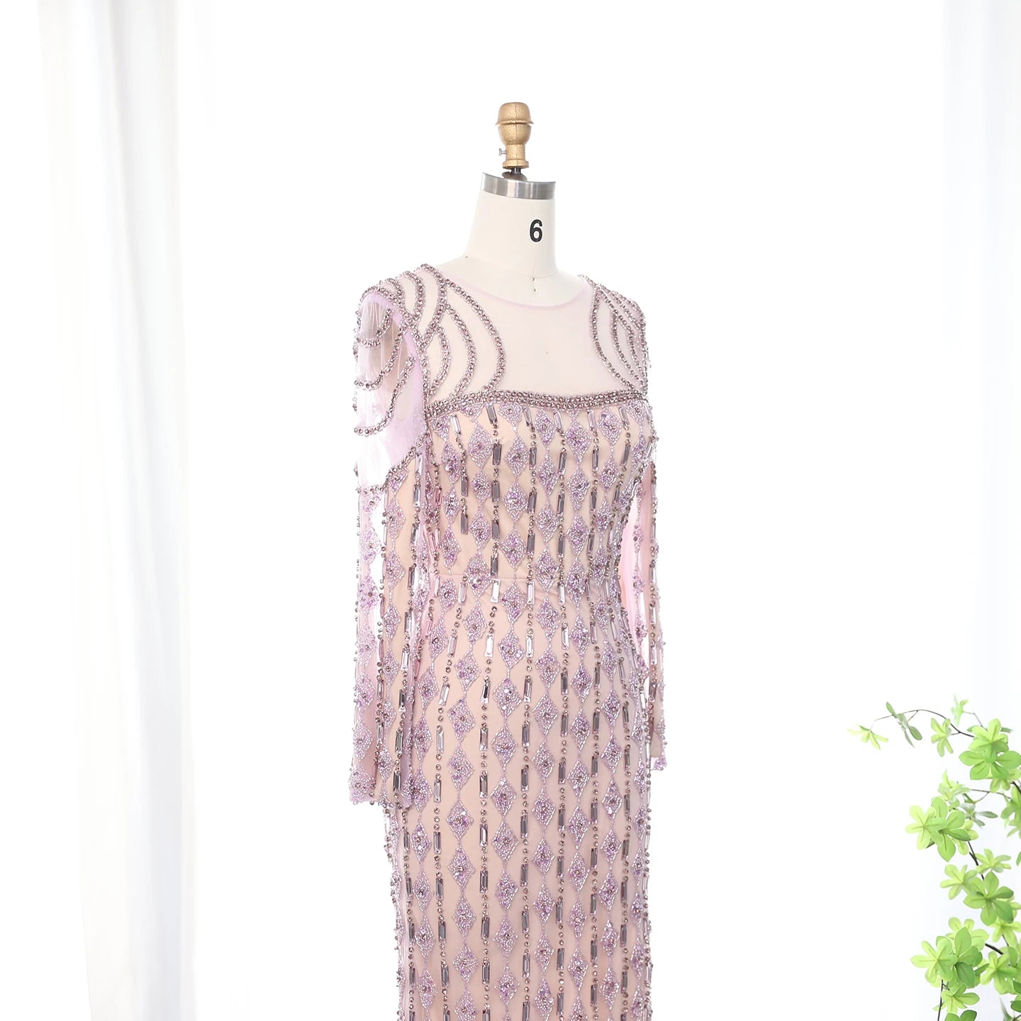 Luxury Evening Mermaid Dress with Long Sleeves