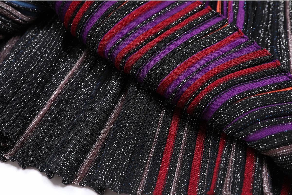 Daphne Rainbow Striped Knitting Dress