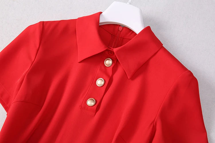 Lorna Belted Short Sleeve Dress