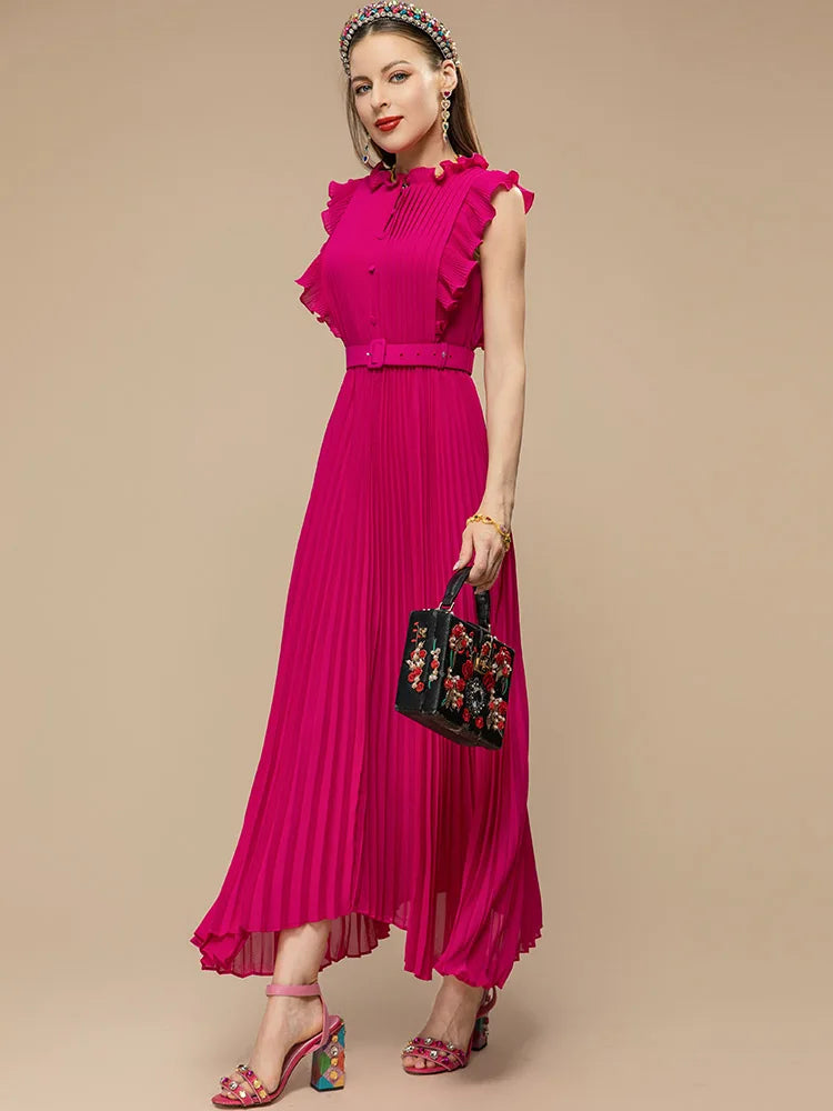 Calandra Asymmetrical Pleated Dress