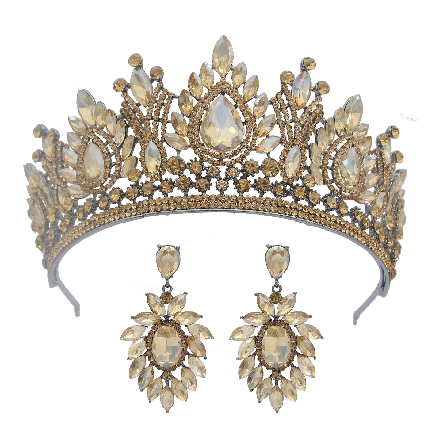 Water Drop Puprle Crystal Tiara Crown