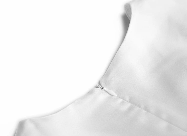 Andrea V Neck Short Sleeve High Waist Jacquard A-LINE Midi Dress