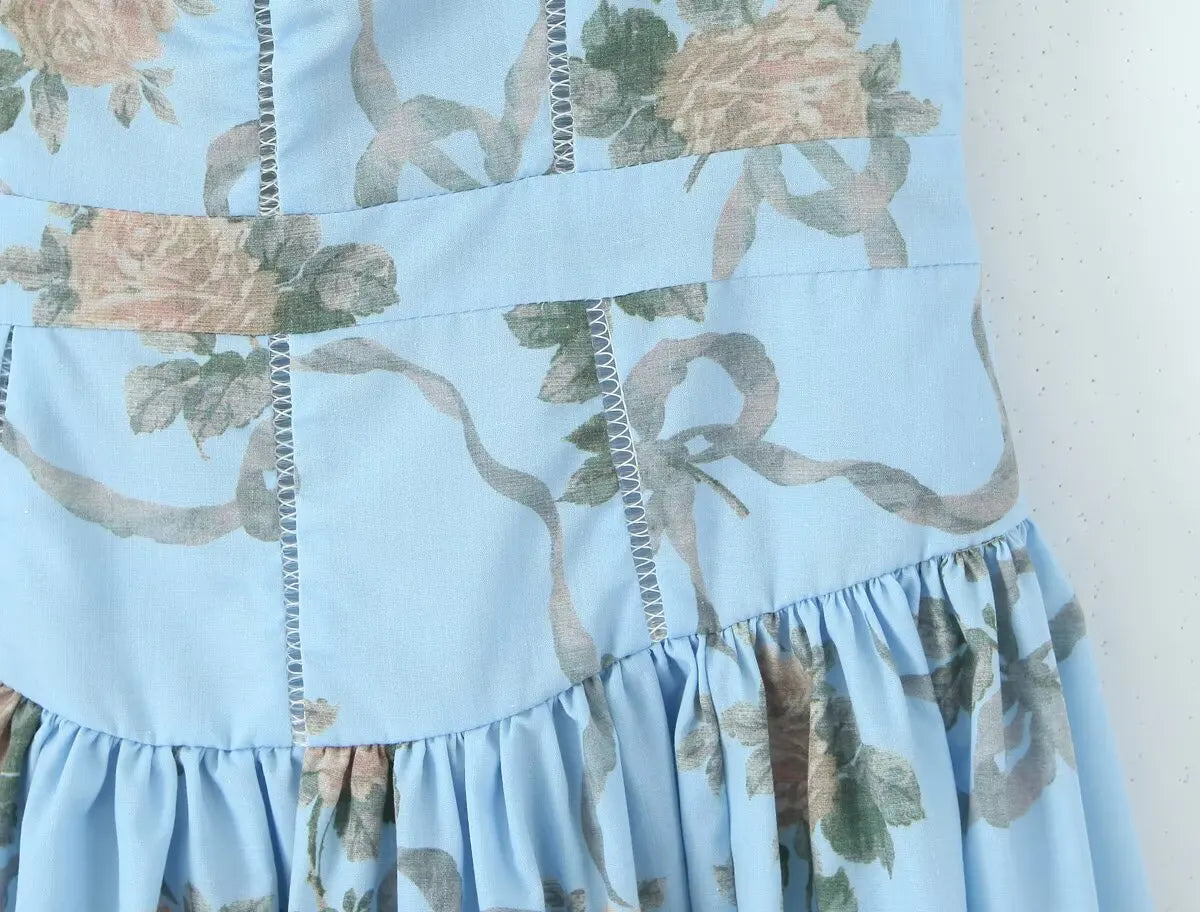 Mya Sexy Spaghetti Straps Floral Print Dress