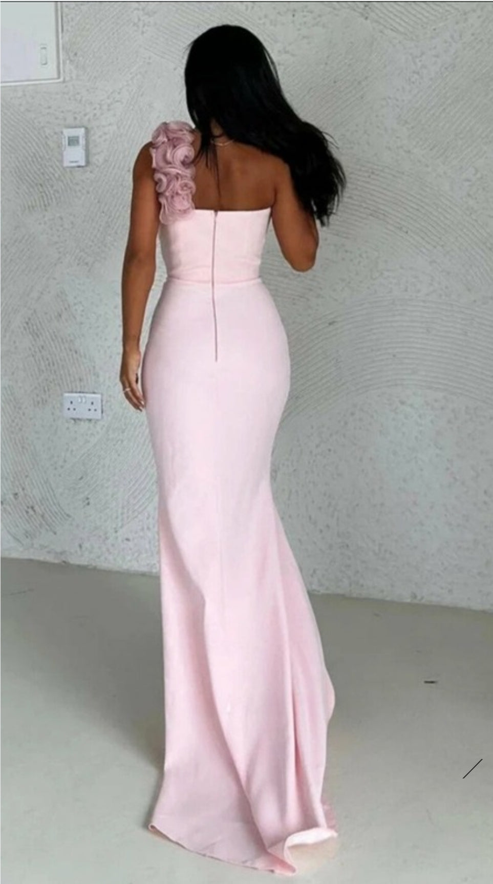 Vanilla Vogue Aria Pink Crepe  Strapless  Dress