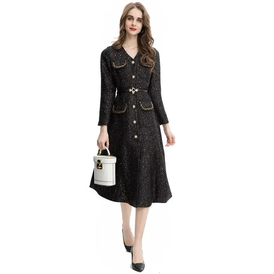 Jessamy Single-breasted Belted Pocket Black Overcoat Outwear