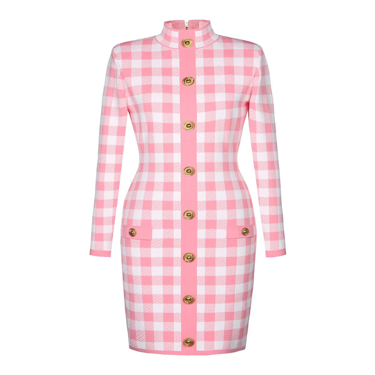 Jessy Plaid Knitting Sweater Dress