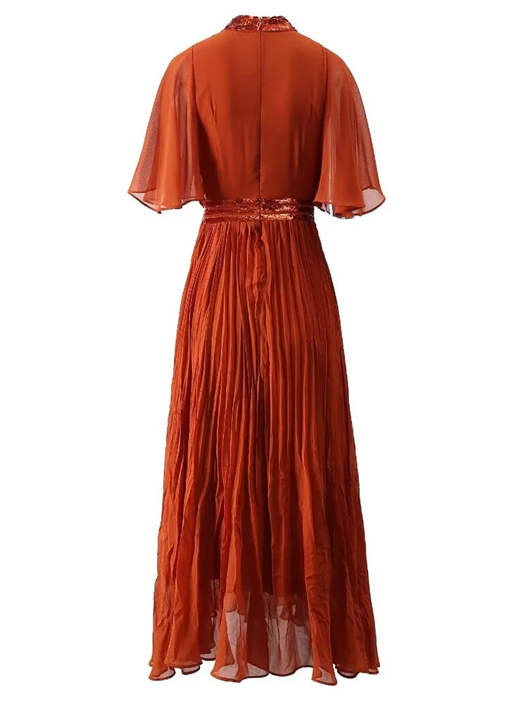 Emely Summer Solid Color Long Dress