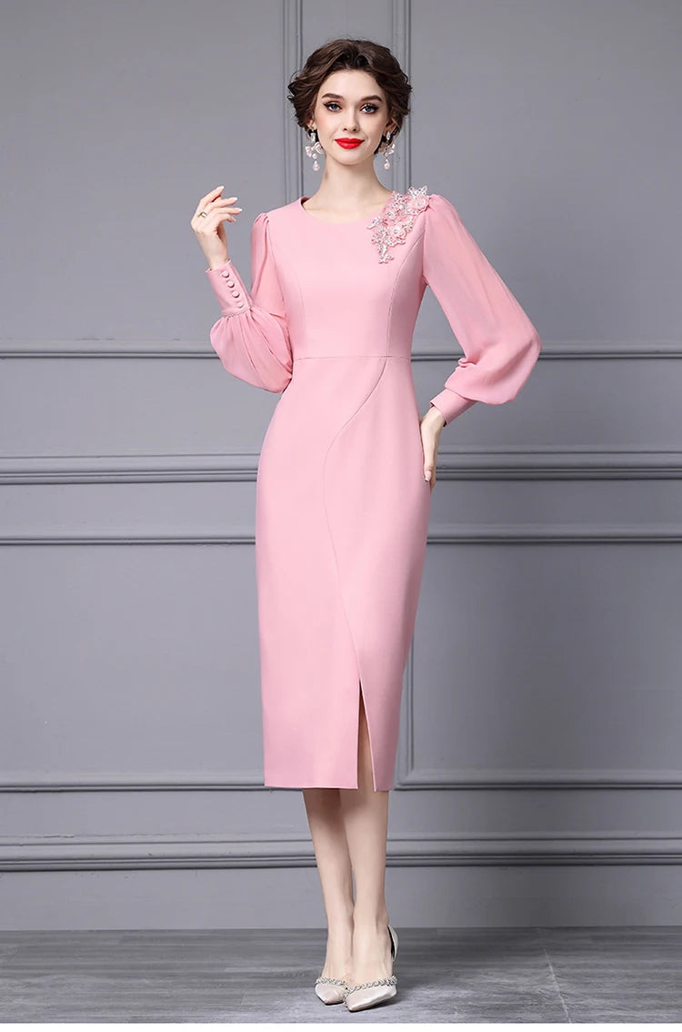 Marie Pink Elegant Party Dress