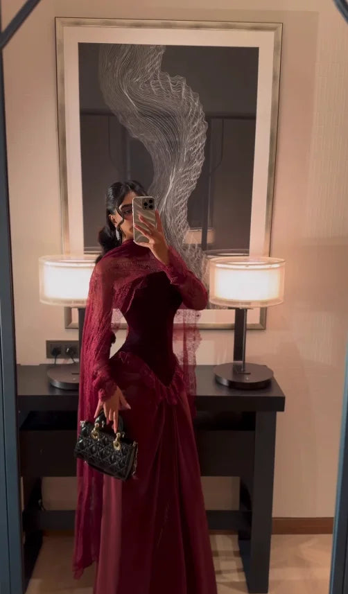 Shea Luxury Party Dresses Dubai Vintage Lace Sexy Formal Occasion Prom Gowns